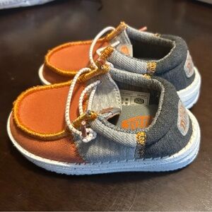 Hey Dude Toddler Wally Tri Varsity slip-on shoes in orange